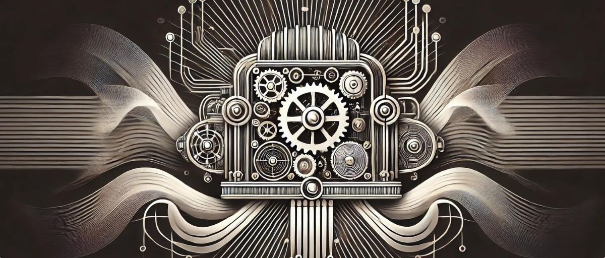 A stylized art deco machine with visible cogs, circuits, and neural pathways, surrounded by a dynamic pattern of light and shadow. This image conveys the meticulous process of LLM fine-tuning, highlighting the precision and elegance of the technology.—What is LLM fine tuning?